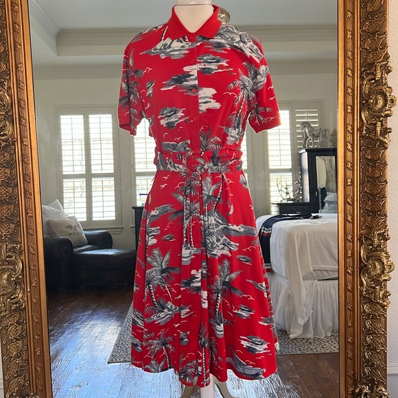 Lacoste Dresses & Skirts - LACOSTE LOVELY RED BELTED POCKET COTTON DRESS SIZE 36 USED LIKE NEW CONDITION